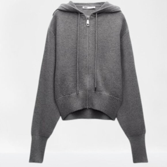 NEW Zara Bomber Style Hooded Cardigan, Size S - Picture 4 of 16